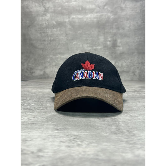 Vintage 90s Molson Canadian Embroidered Spellout Beer Promo Snapback Hat OSFA