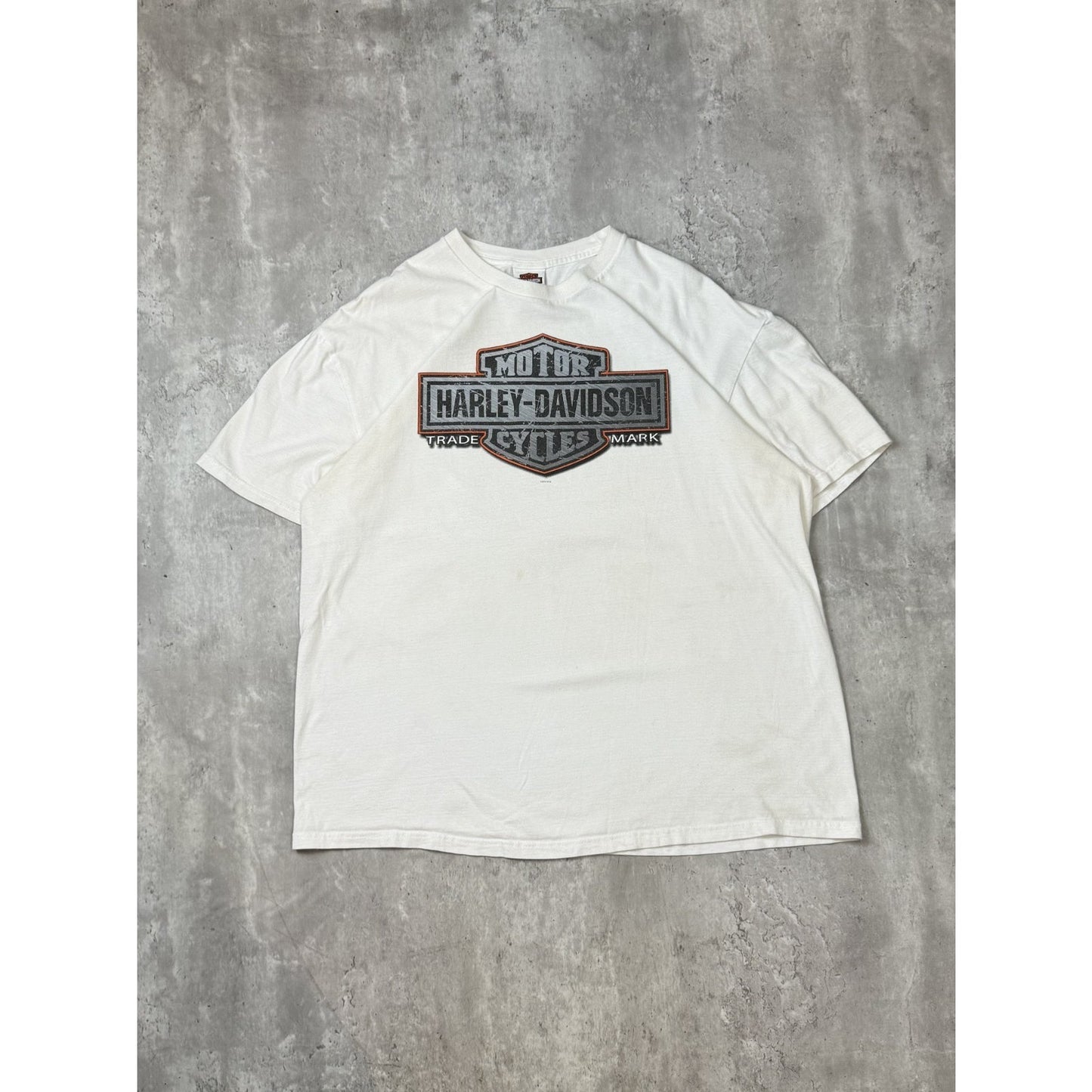 Harley Davidson Motorcycles Graphic Spellout Logo T-Shirt Size 2XL White