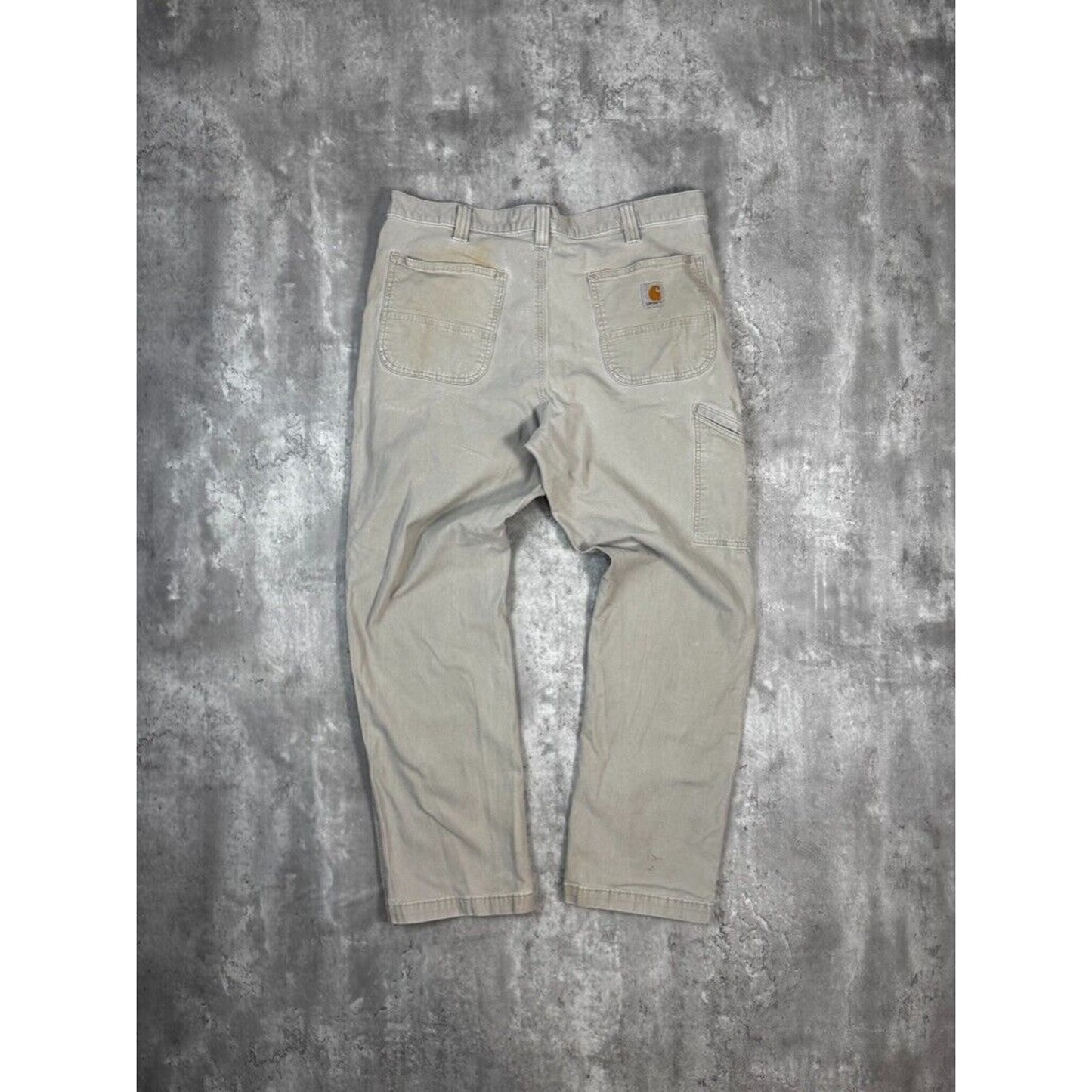 Carhartt Relaxed Fit Canvas Work Wear Five Pocket Pants Size 37W Beige