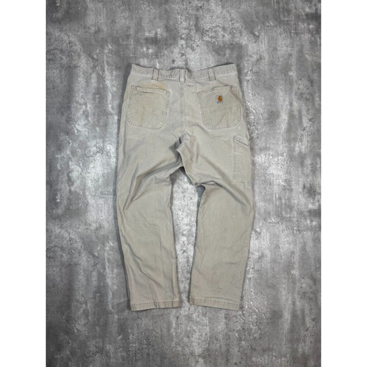 Carhartt Relaxed Fit Canvas Workwear Five Pocket Pants Size 37W Beige