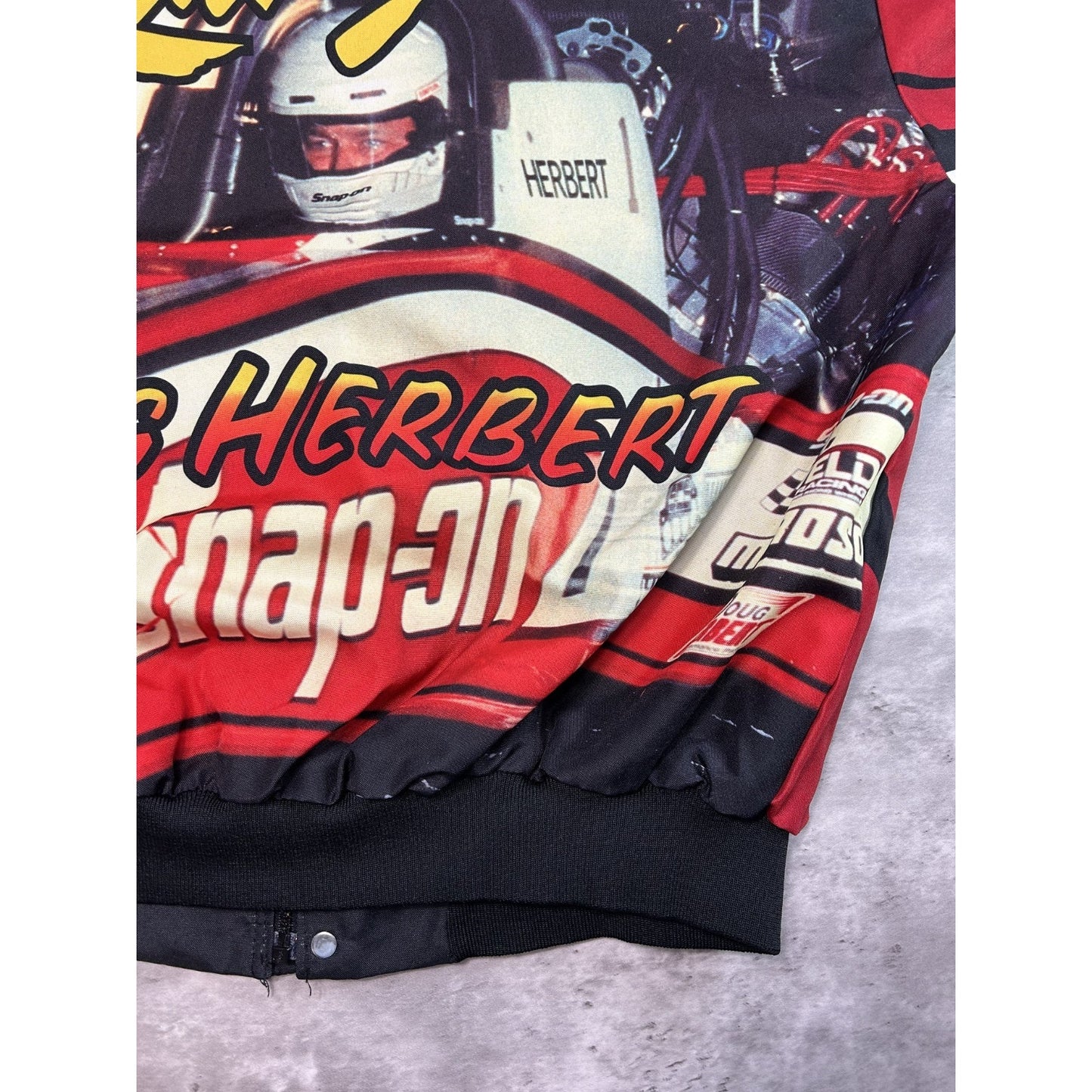 Vintage 90s Doug Herbert Snap On Racing All Over Print Full Zip Jacket Size XL
