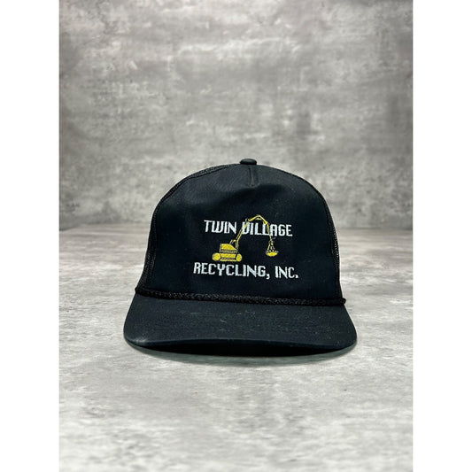 Vintage 90s Twin Village Recycling Embroidered Spellout Snapback Hat OSFA