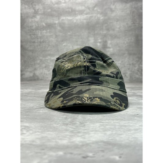 Vintage Budweiser Camo Cursive Spellout Army Hat OSFA