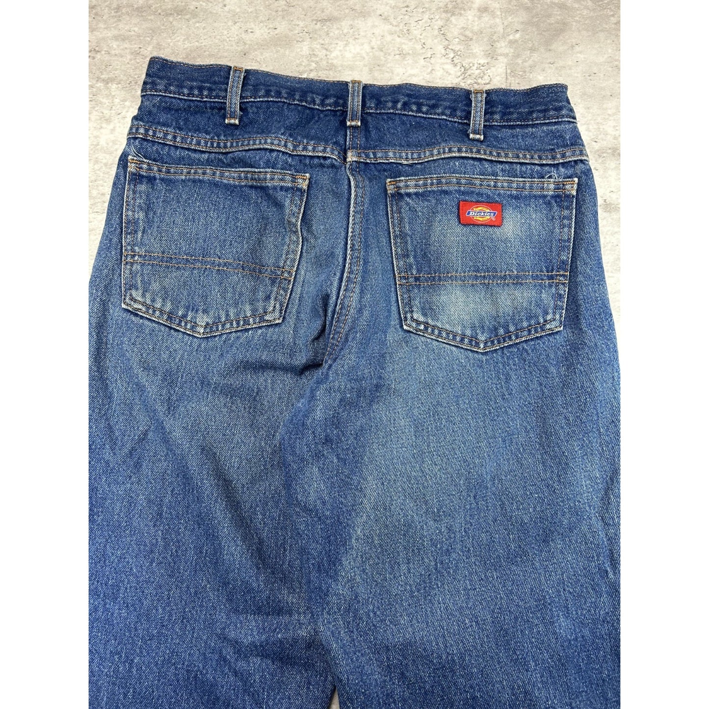 Vintage Dickies Dark Wash Denim Workwear Pants Size 33 Blue