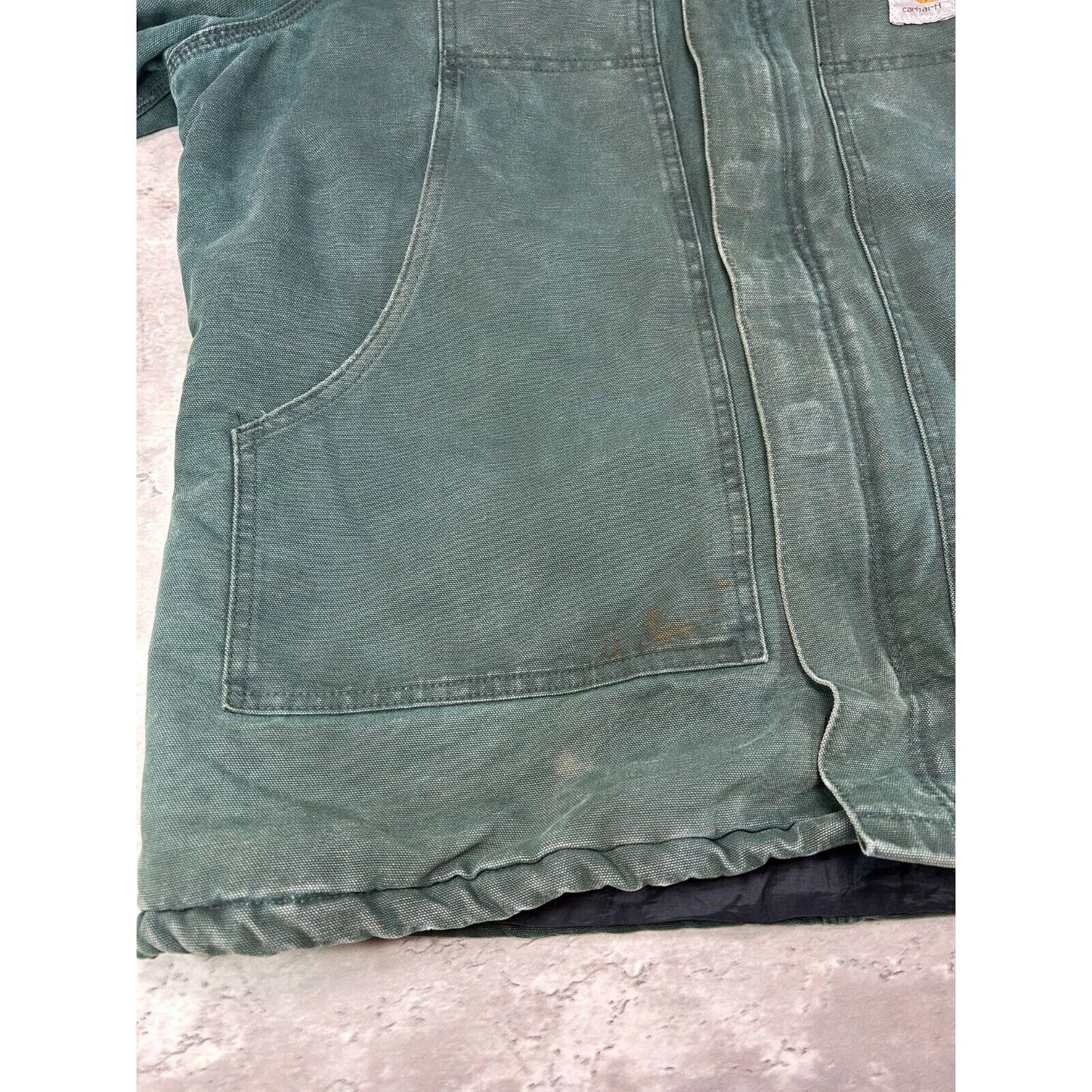 Vintage Carhartt Quilted Lined Canvas Workwear Arctic Jacket Size XL Green