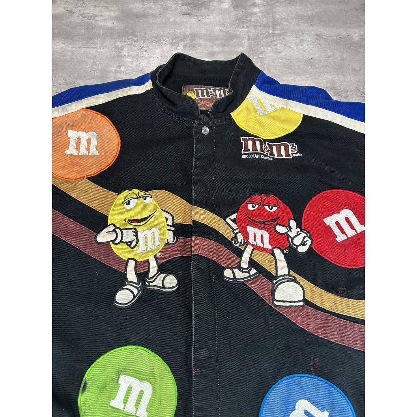 Vintage Jeff Hamilton M&M Racing Embroidered Nascar Race Jacket Size 6XL