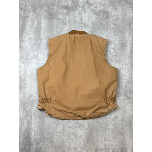 Vintage Big Smith Insulated Canvas Workwear Vest Size XL Beige