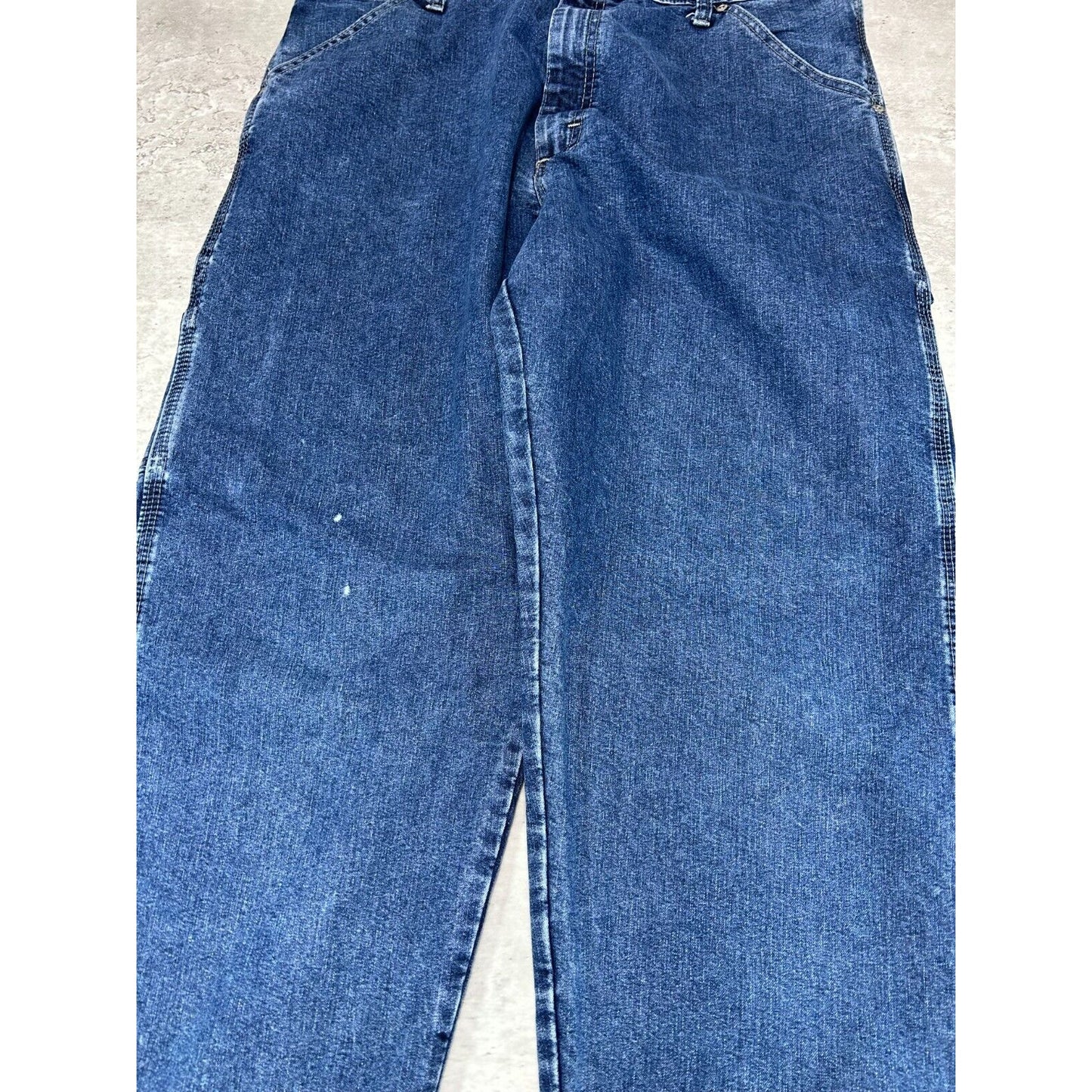 Vintage Wrangler Dark Wash Denim Workwear Carpenter Pants Size 37