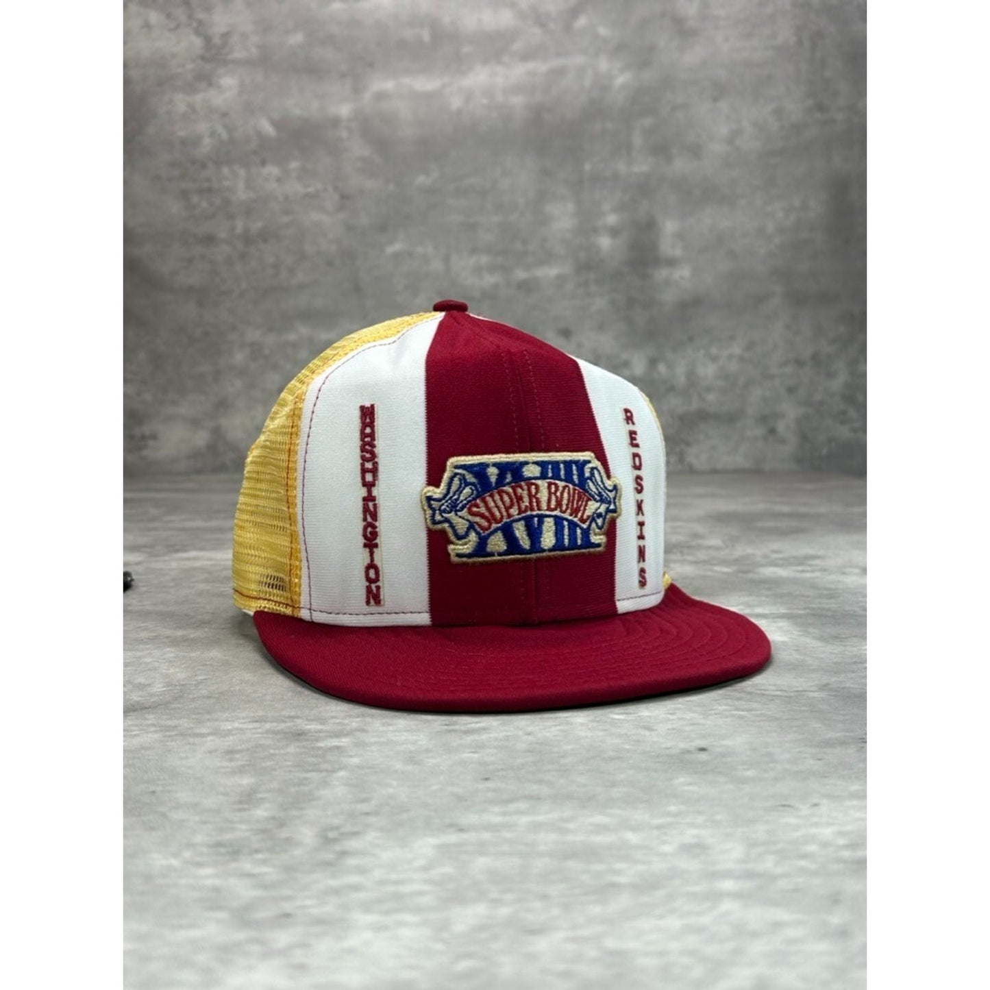VTG 1984 Washington NFL Super Bowl XVIII Lucky Stripes Trucker Snapback Hat OSFA