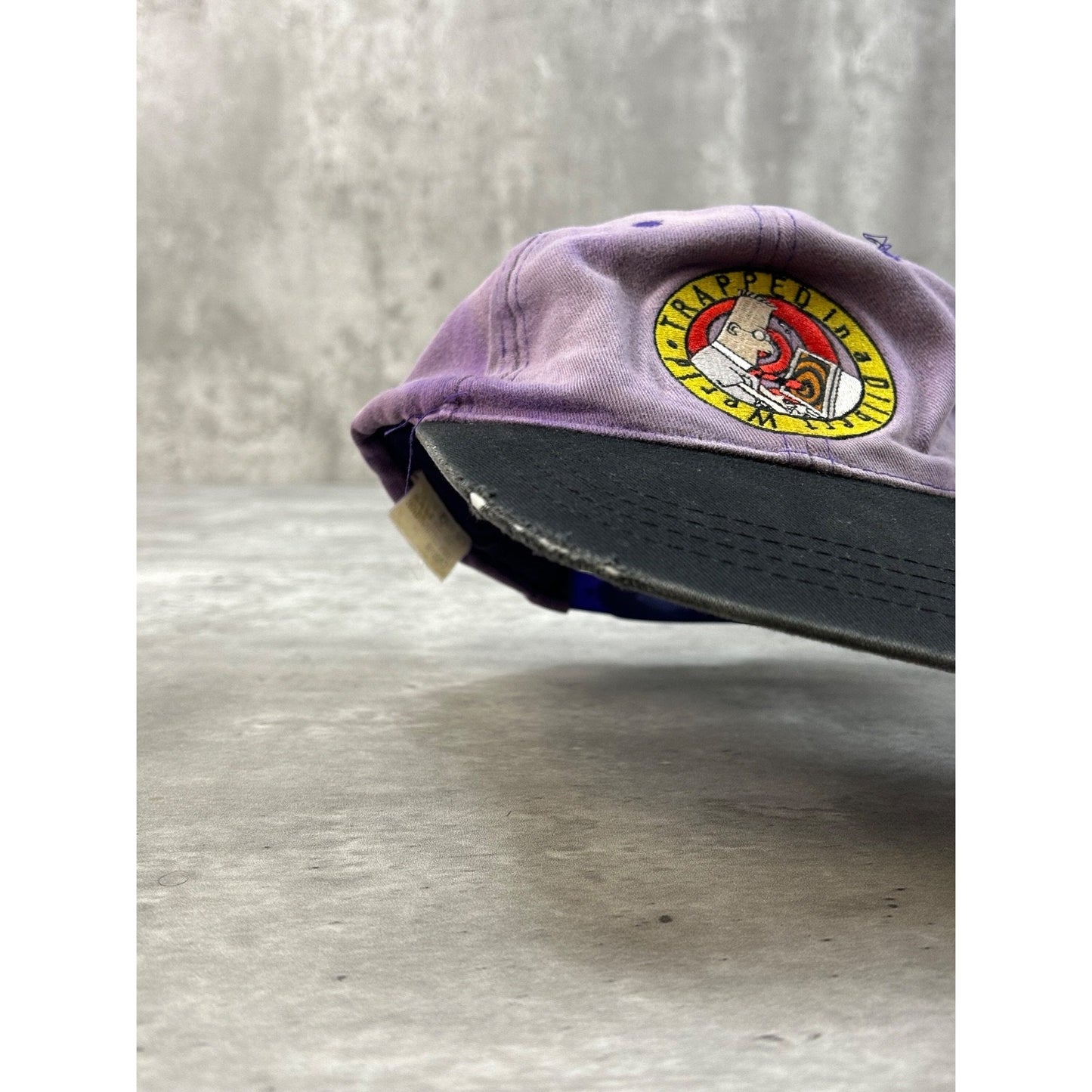 Vintage 90s Trapped In A Dilbert World Embroidered TV Show Snapback YOUTH Hat