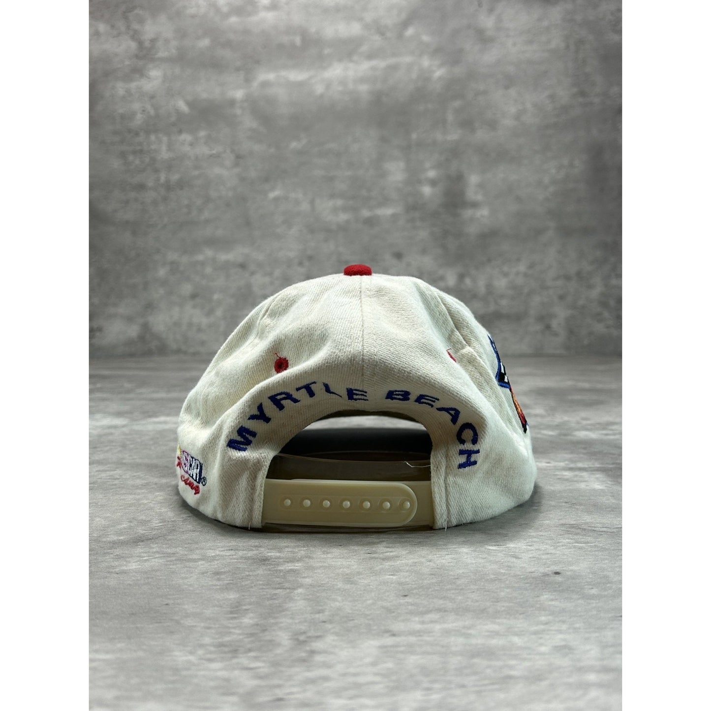 Vintage 90s Nascar Cafe Embroidered Spellout Snapback Hat OSFA White