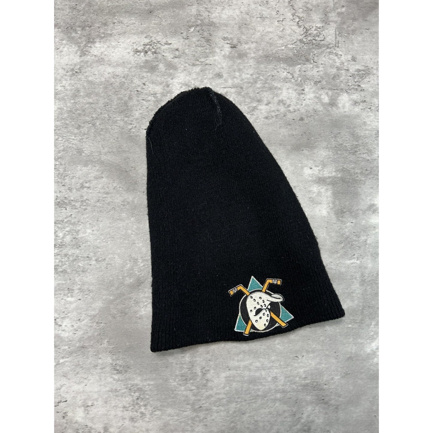 Vintage 90s Anaheim Mighty Ducks NHL Embroidered Logo Beanie Hat OSFA