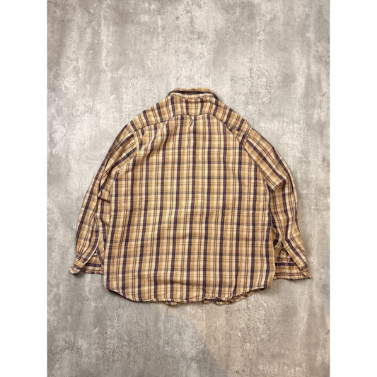 Vintage 90s Carhartt Plaid Double Pocket Long Sleeve Button Up Shirt Size Large