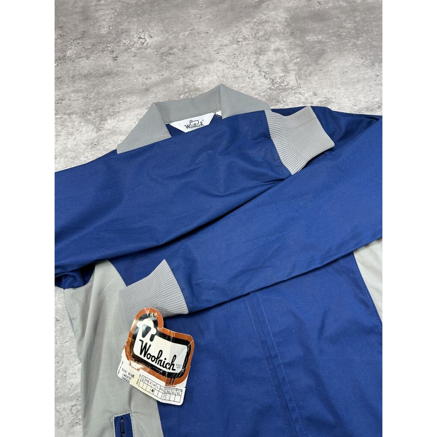 Vintage 1980s Womens Woolrich Full Zip Two Tone Lightweight Jacket Size Medium Blue