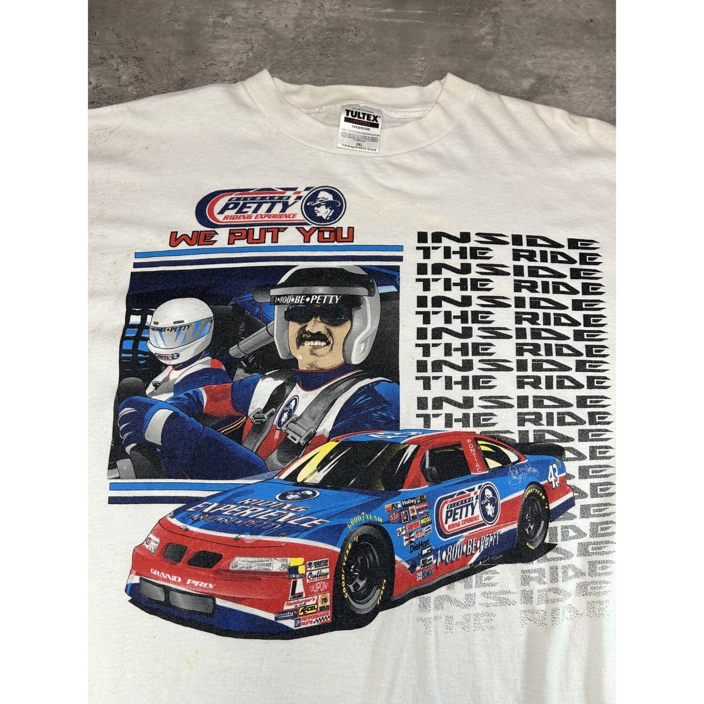 Vintage 90s Richard Petty STP Racing Inside The Ride Nascar T-Shirt Size 2XL