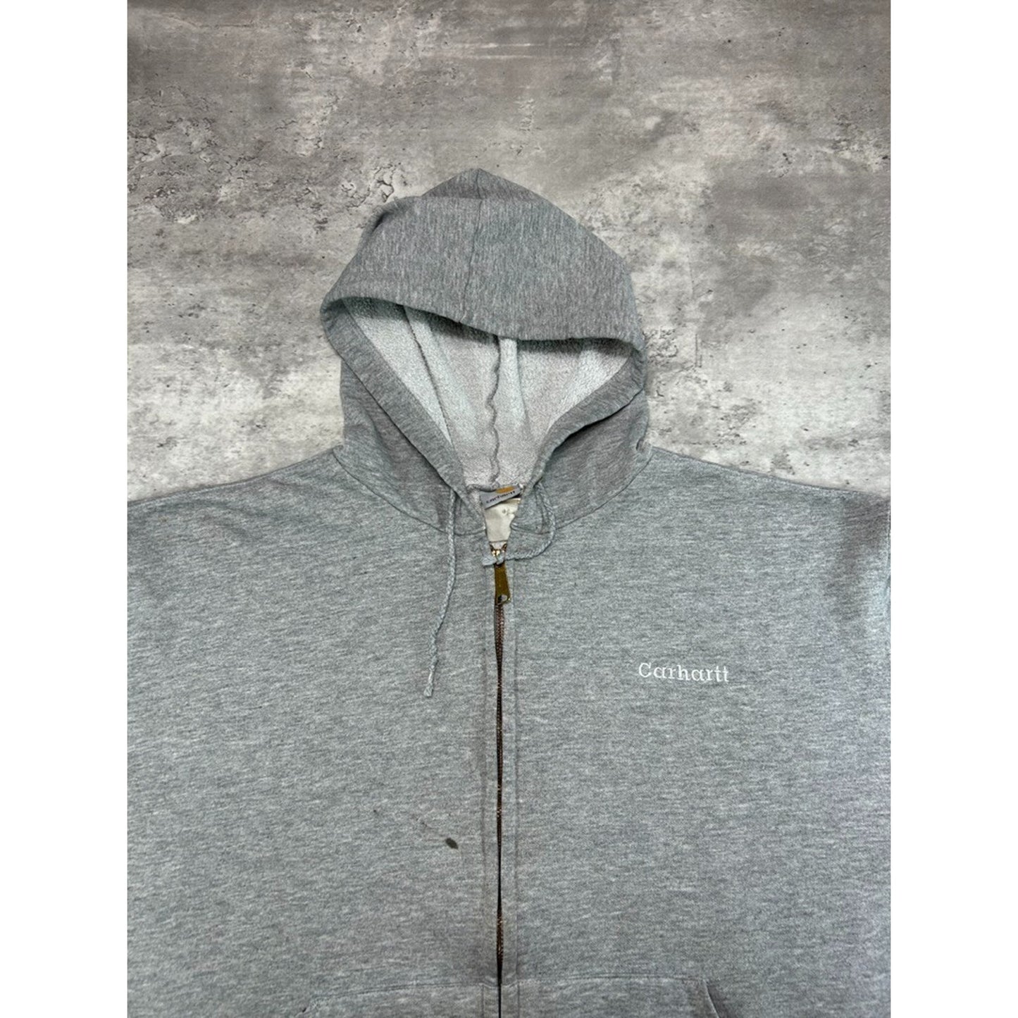 Vintage Carhartt Embroidered Spellout Full Zip Hooded Sweatshirt Size Large