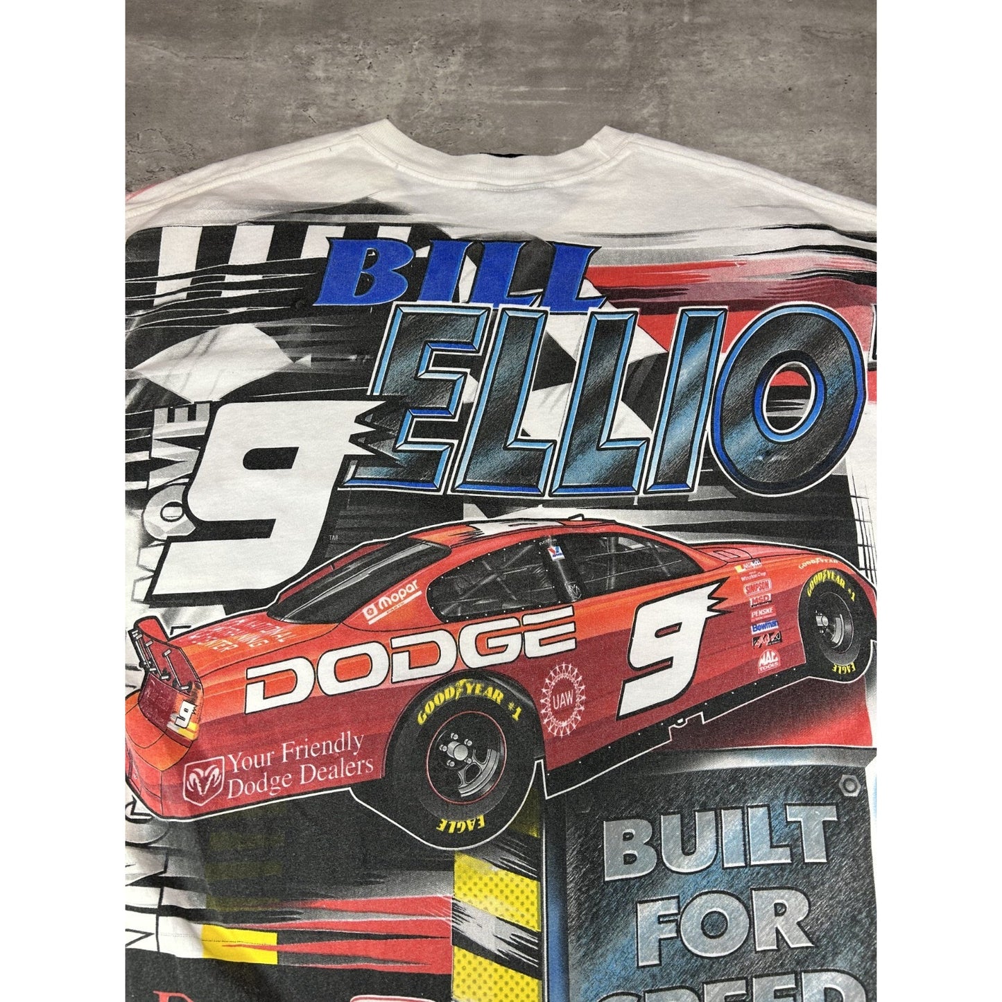 Vintage 2001 Bill Elliot #9 Nascar Making The Move AOP Race T-Shirt Size Large