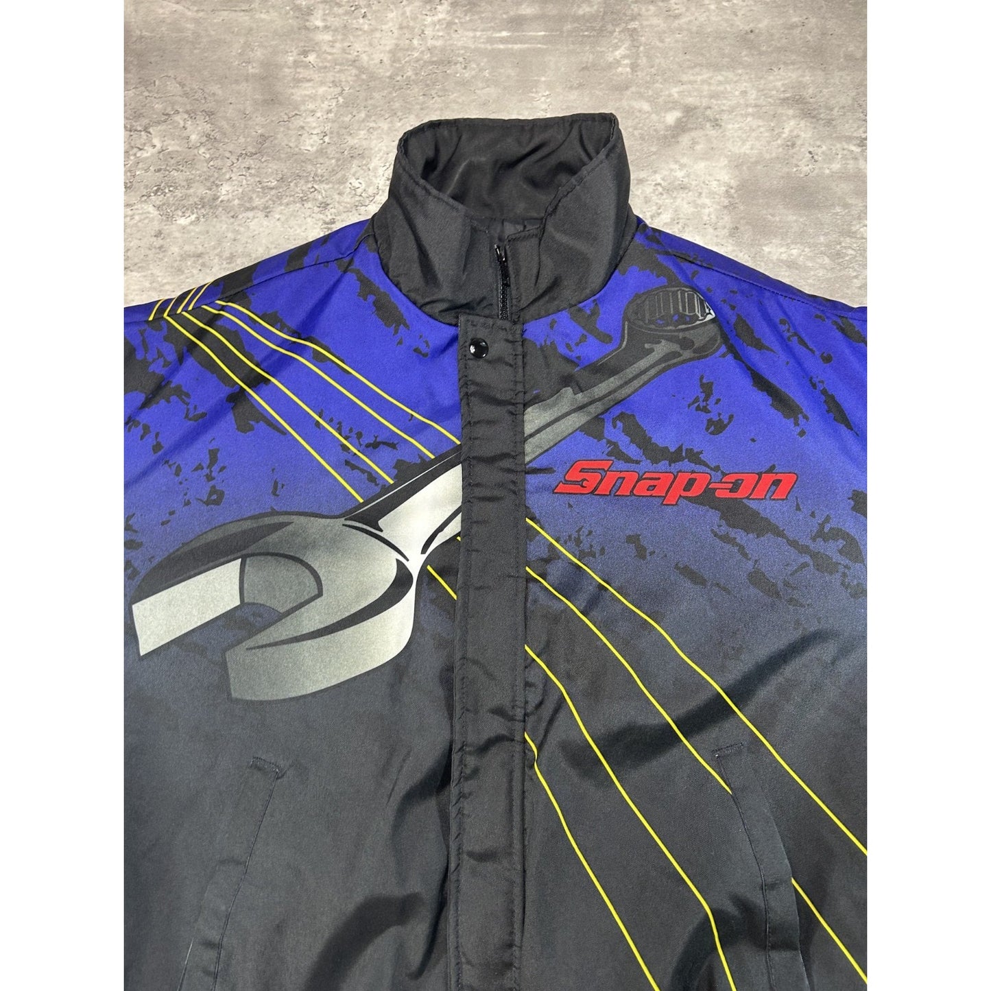 Vintage 90s Snap On Racing All Over Print Full Zip Nylon Jacket Size XL