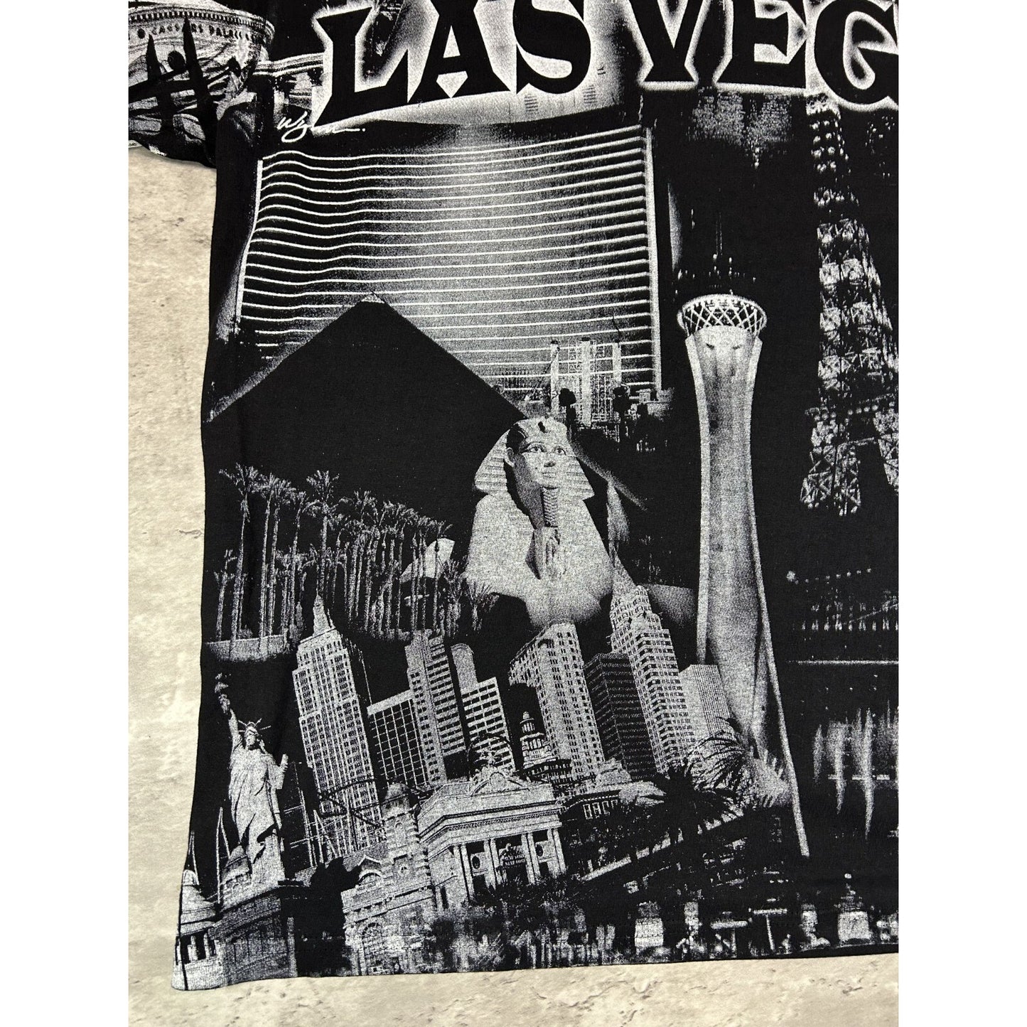 Vintage 90s Las Vegas All Over Print Destination Graphic T-Shirt Size XL