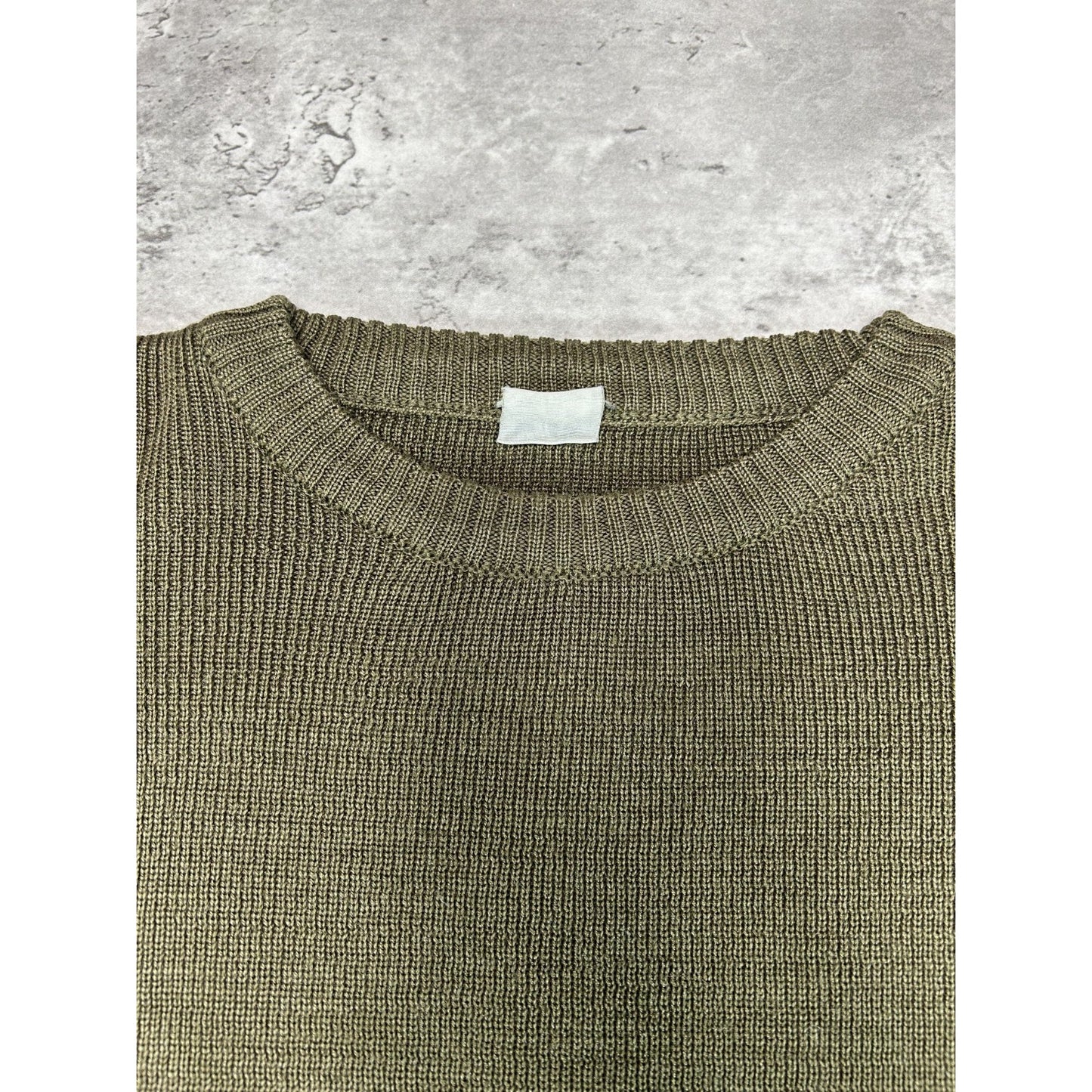 Vintage 80s/90s US Military Pullover Knit Sweater Size XL Green