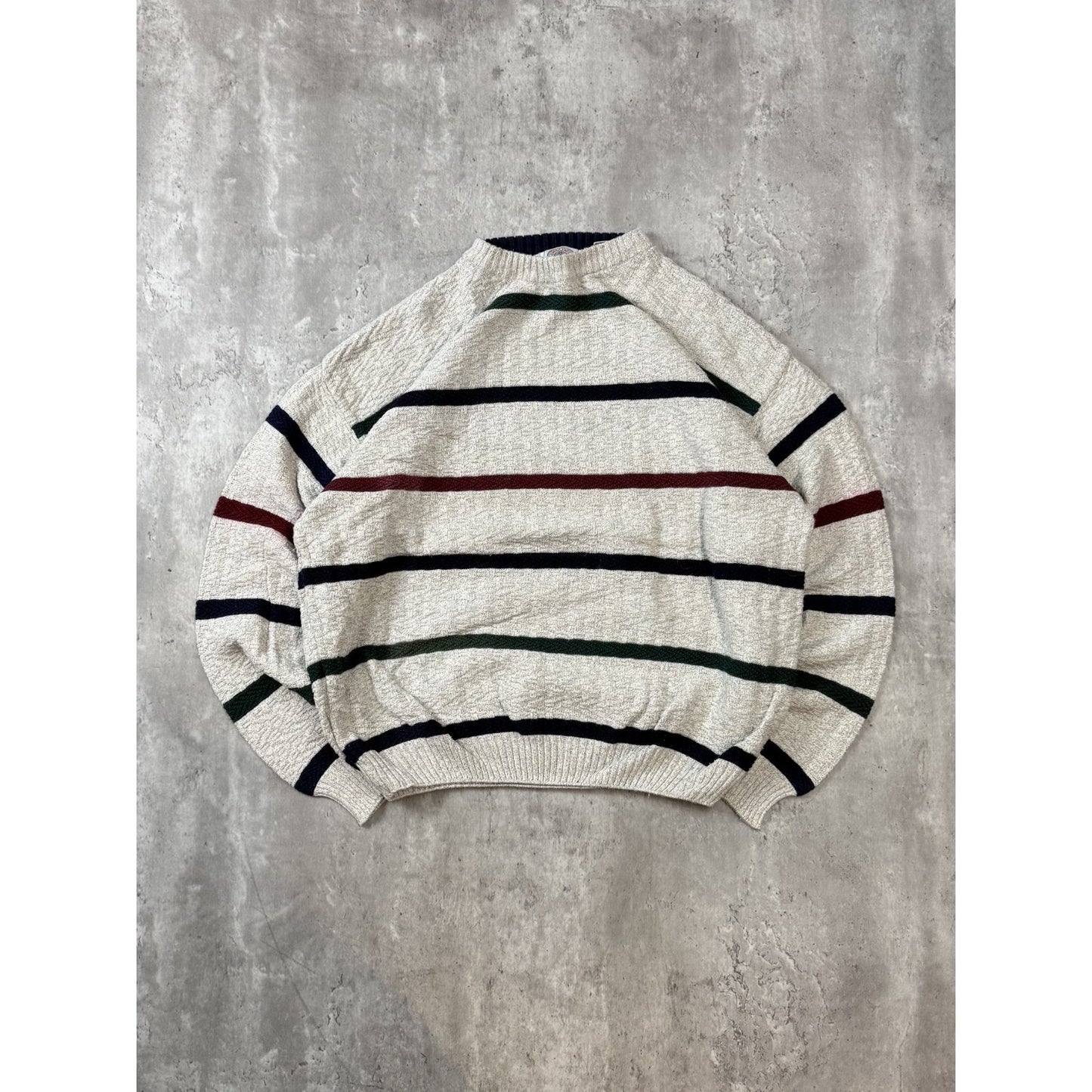 Vintage Cape Isle Knitters Striped Pullover Knit Sweater Size XL