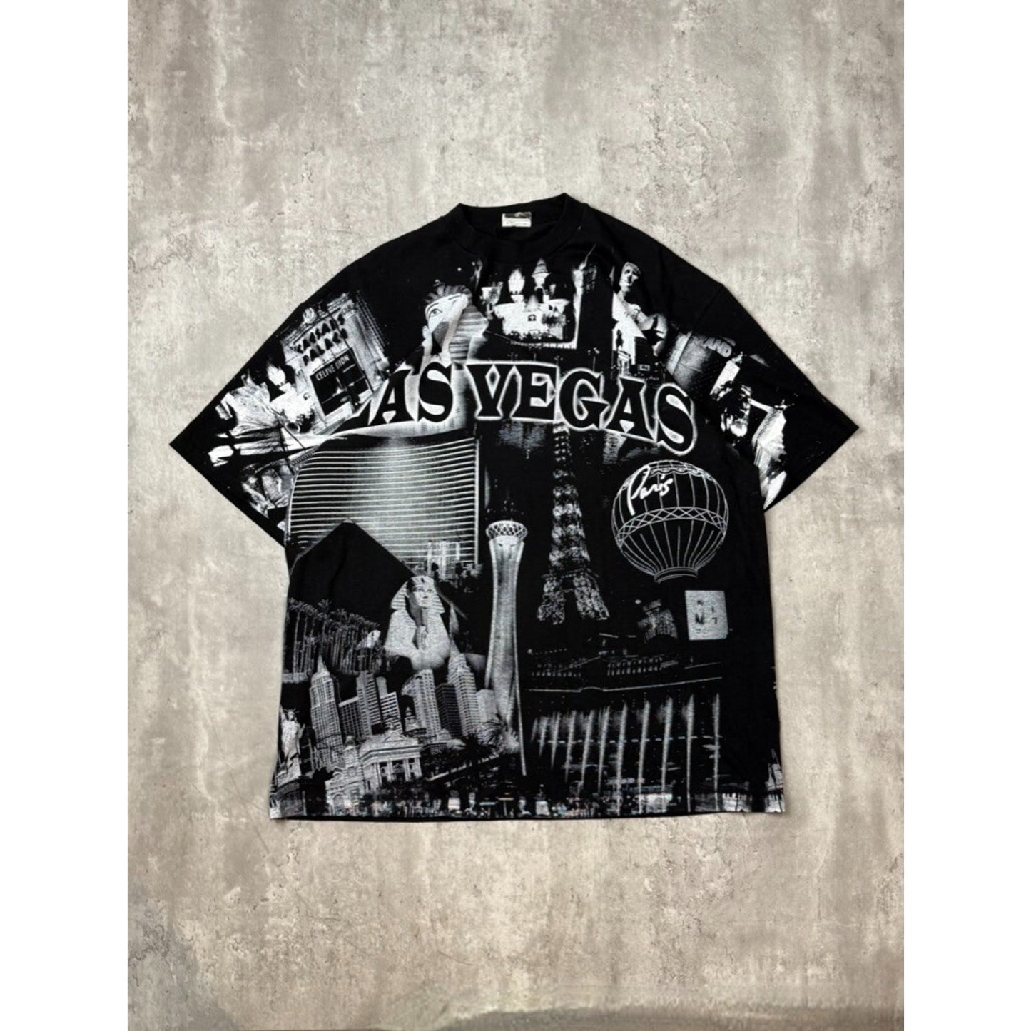 Vintage 90s Las Vegas All Over Print Destination Graphic T-Shirt Size XL