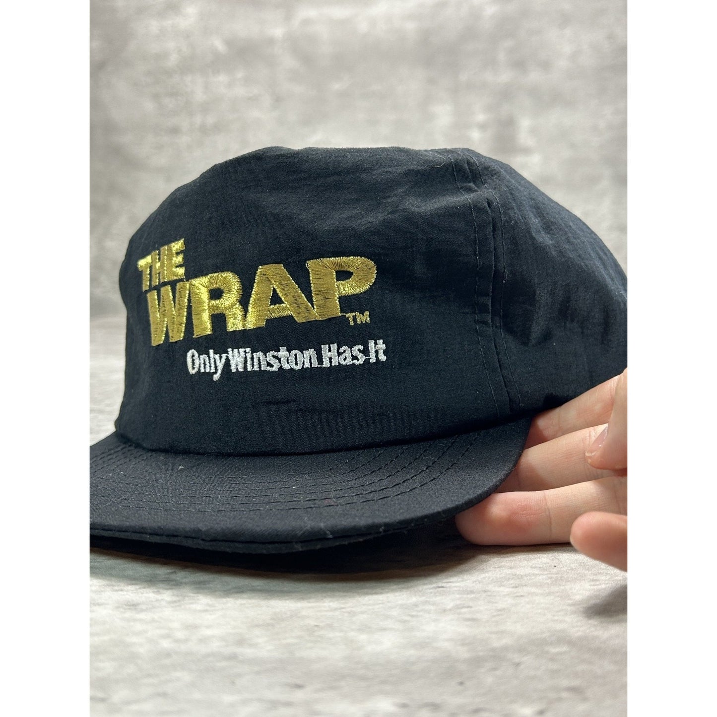 Vintage 90s Winston Cigarettes The Wrap Embroidered Spellout Snapback Hat OSFA