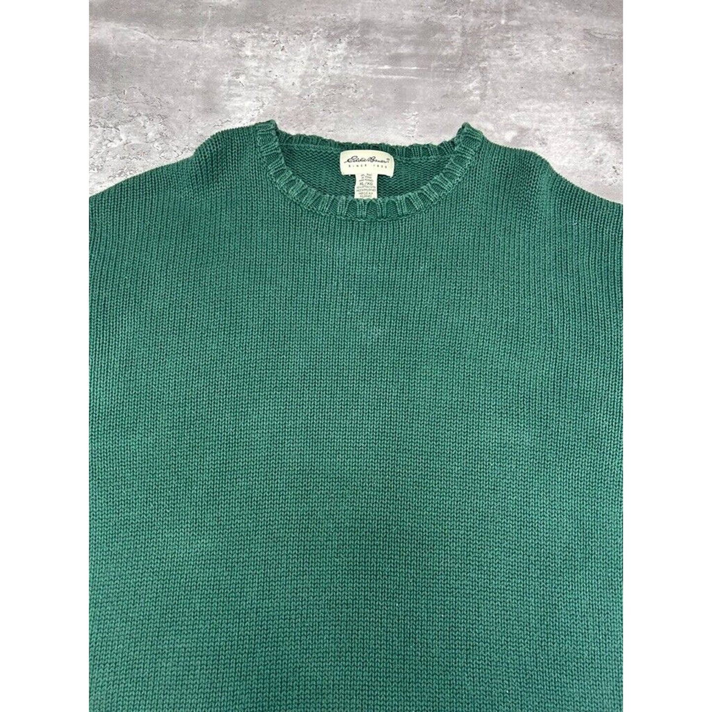Vintage Eddie Bauer Ribbed Pullover Knit Sweater Size XL Green