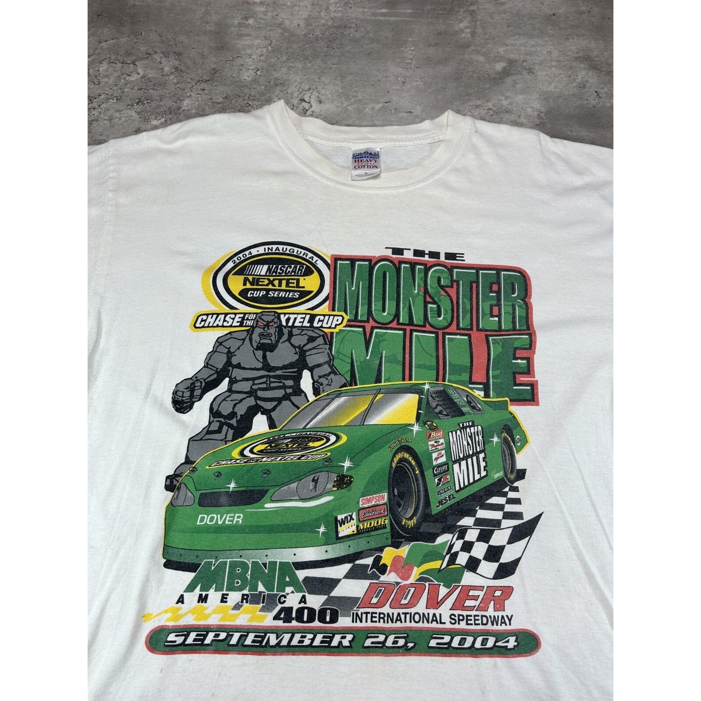 Vintage 2004 The Monster Mile Nascar Nextel Cup Series T-Shirt Size XL White