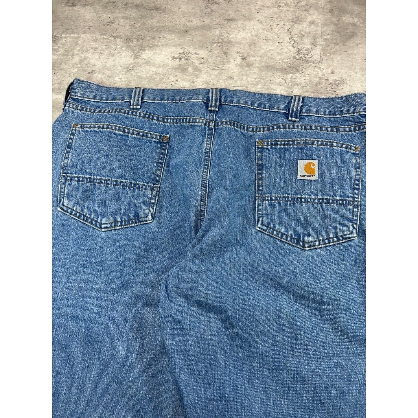 Carhartt Relaxed Fit Medium Wash Denim Workwear Pants Size 42 Blue