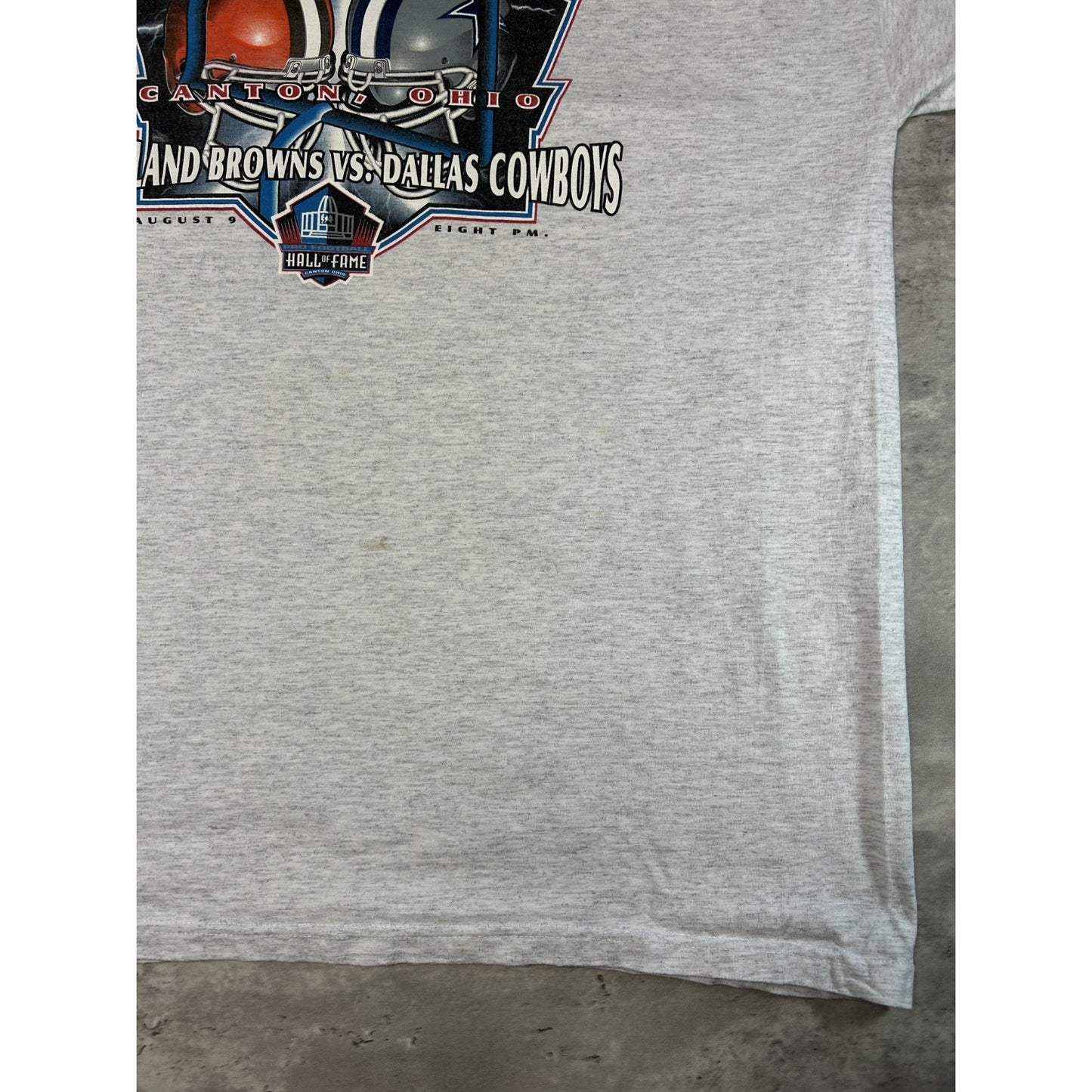 Vintage 1999 Browns Vs Cowboys NFL Hall Of Fame Game Graphic T-Shirt Size XL