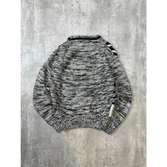 Vintage 90s Forum Abstract Print Pullover Ribbed Knit Sweater Size Large