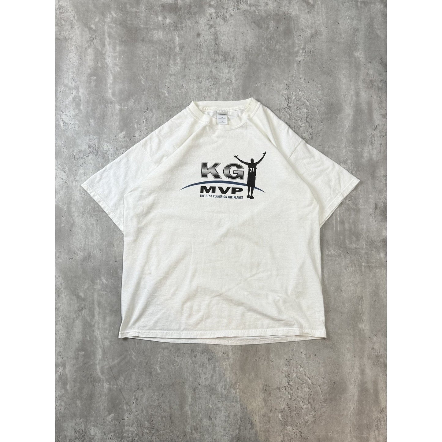 Vintage 90s Kevin Garnett #21 Minnesota Timberwolves NBA MVP T-Shirt Size XL
