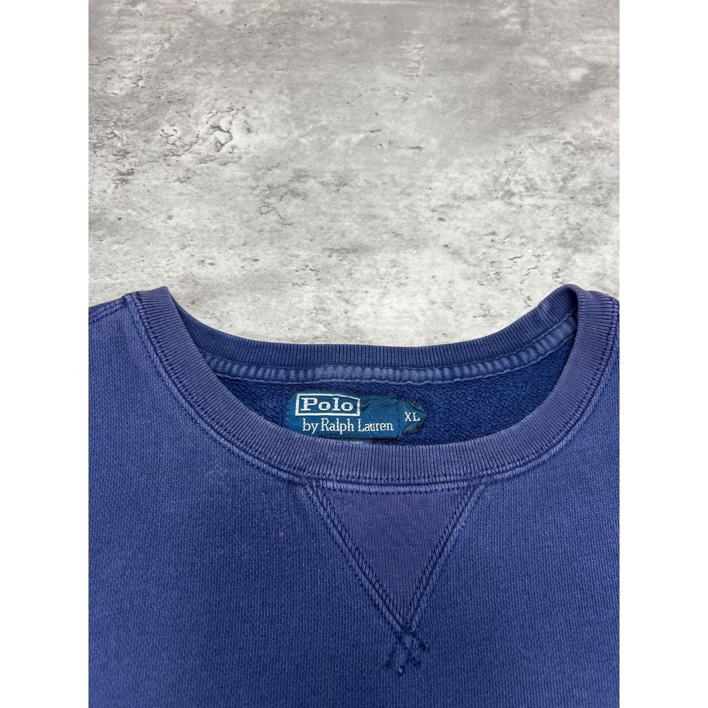 Vintage 90s Polo Ralph Lauren Embroidered Pony Pullover Sweatshirt Size XL Blue