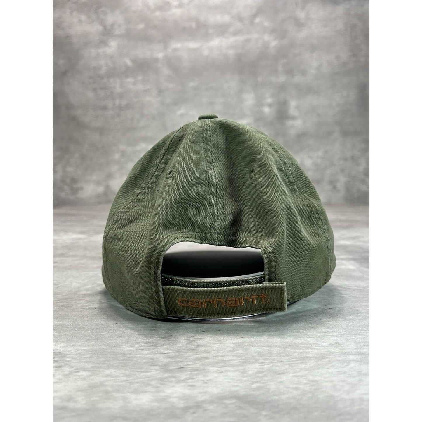 Vintage Carhartt Embroidered Patch Workwear Strapback Hat OSFA Green