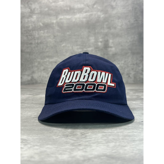 Vintage Bud Bowl 2000 Embroidered Spellout Football Snapback Hat OSFA