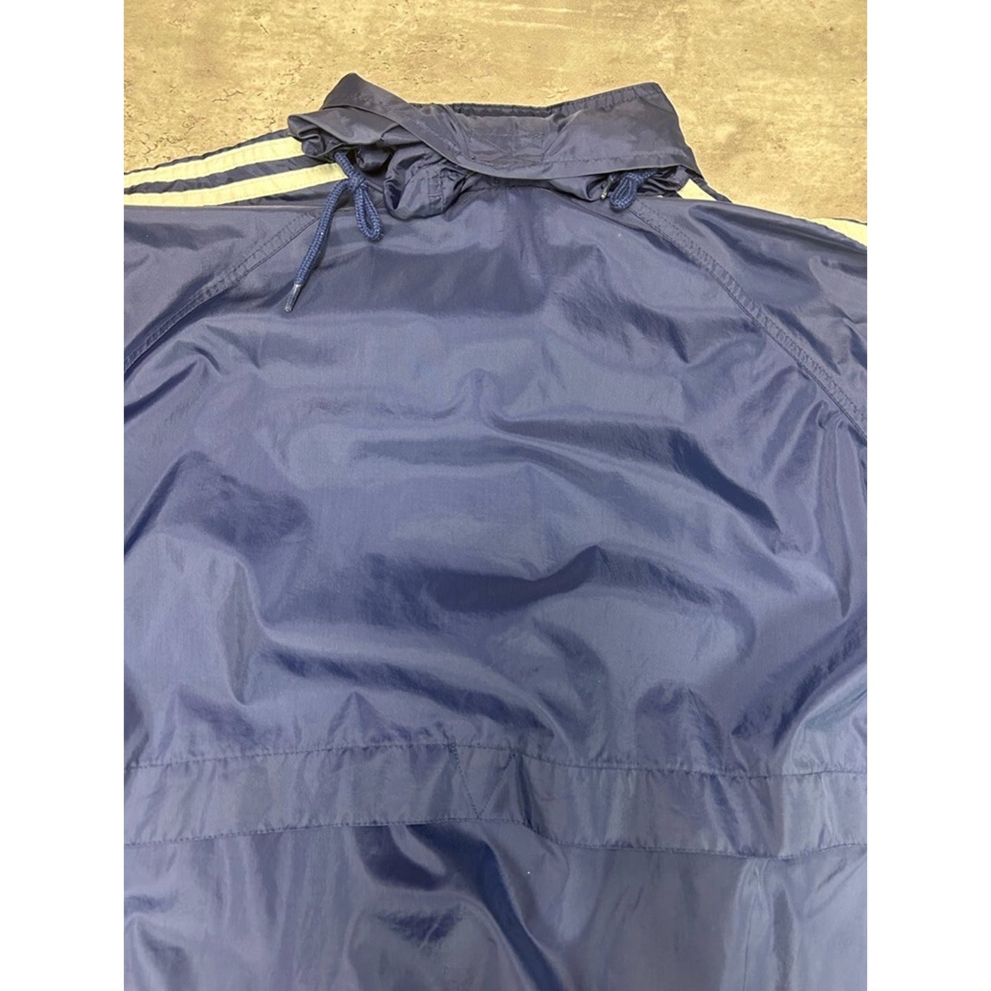 Vintage 90s Adidas Embroidered Logo Nylon Windbreaker Jacket Size Large Blue