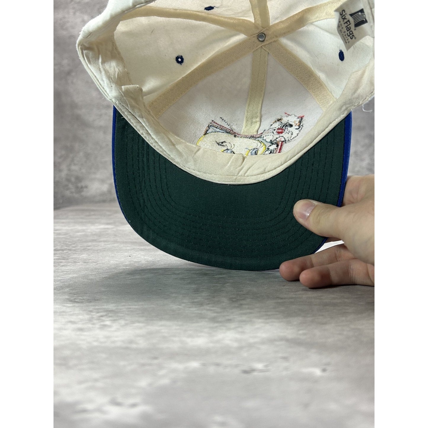 Vintage 90s Looney Tunes Tweety Bird Embroidered Cartoon Snapback Hat OSFA
