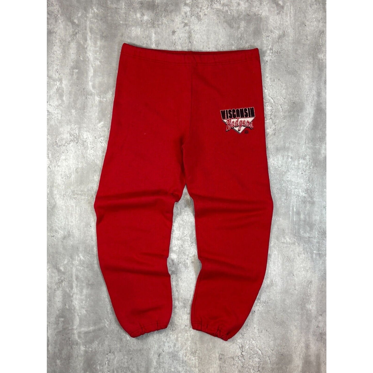 Vintage 90s Wisconsin Badgers NCAA Graphic Spell Out Sweat Pants Size Large