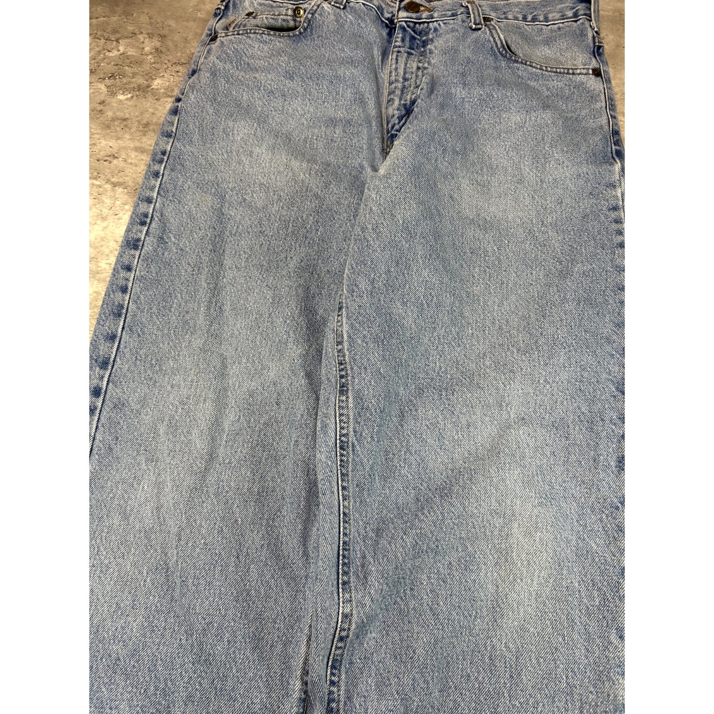 Vintage Carhartt Relaxed Fit Light Wash Work Wear Denim Pants Size 34W Blue