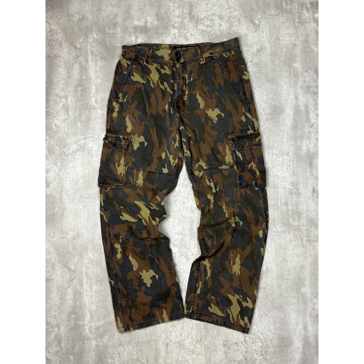 Vintage Halfix Denim Woodland Camo Hunting Cargo Pants Size 35