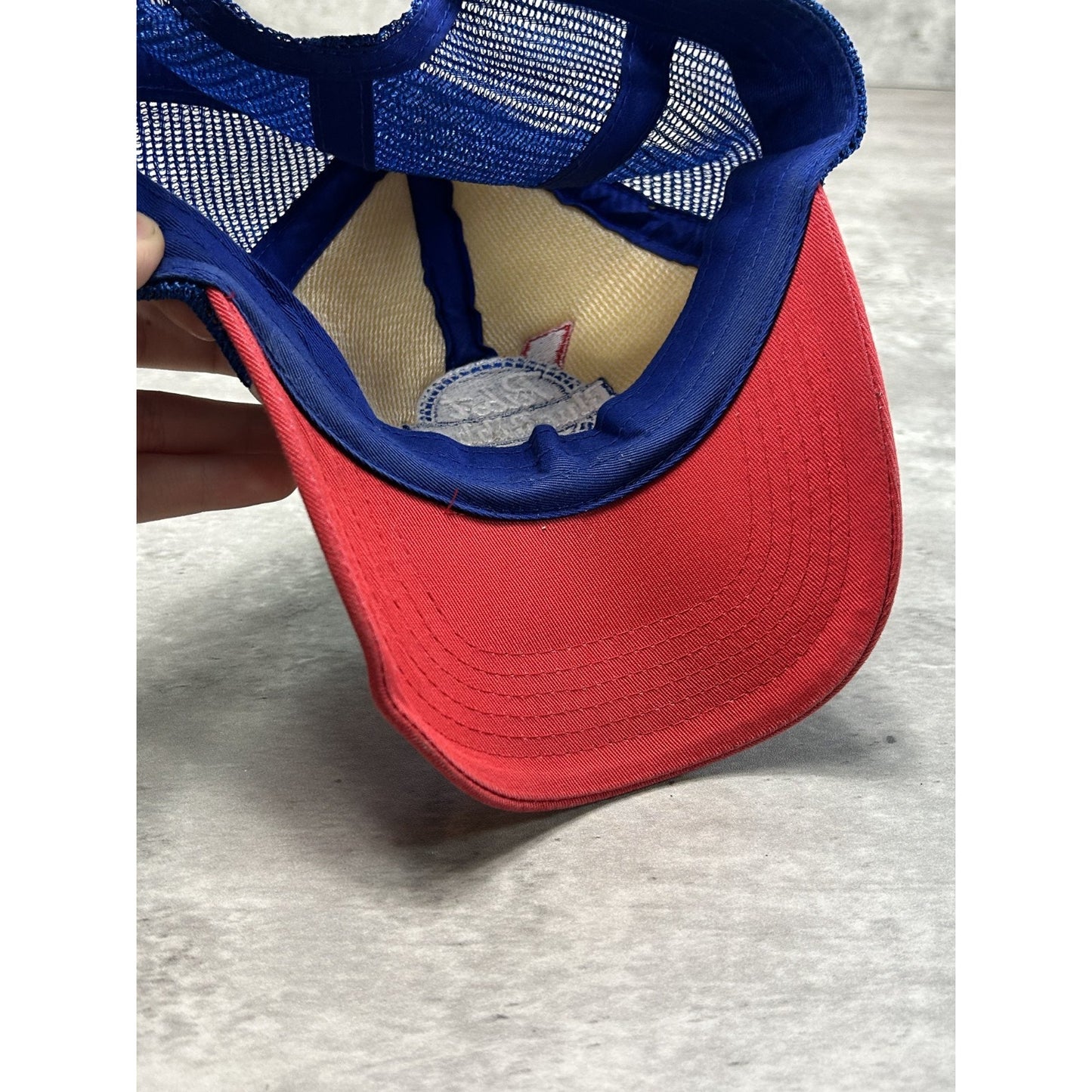 Vintage 90s Pabst Blue Ribbon Embroidered Beer Promo Trucker Snapback Hat OSFA