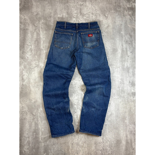 Vintage Dickies Dark Wash Denim Workwear Pants Size 33 Blue