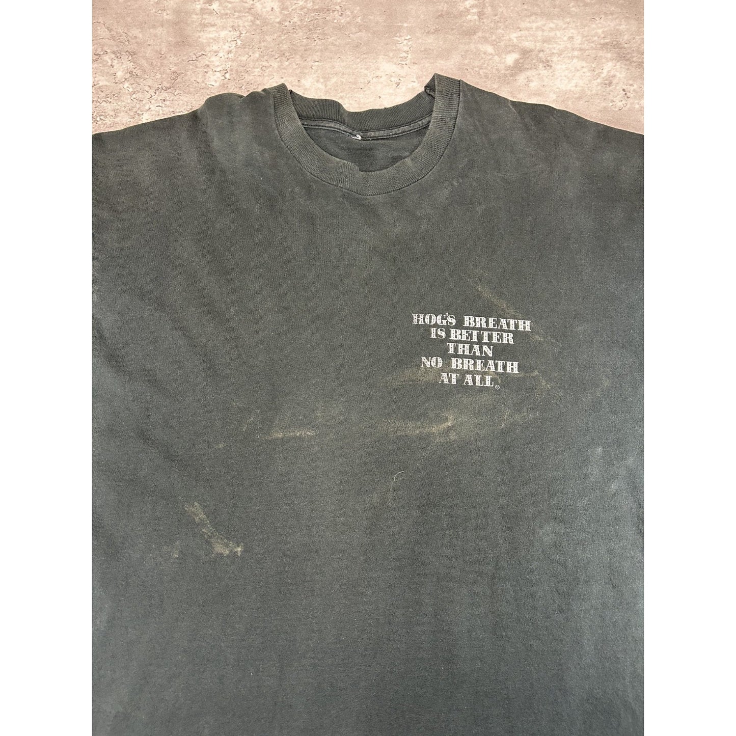 Vintage 90s Hogs Breath Saloon Graphic Spellout Destination T-Shirt Size XL