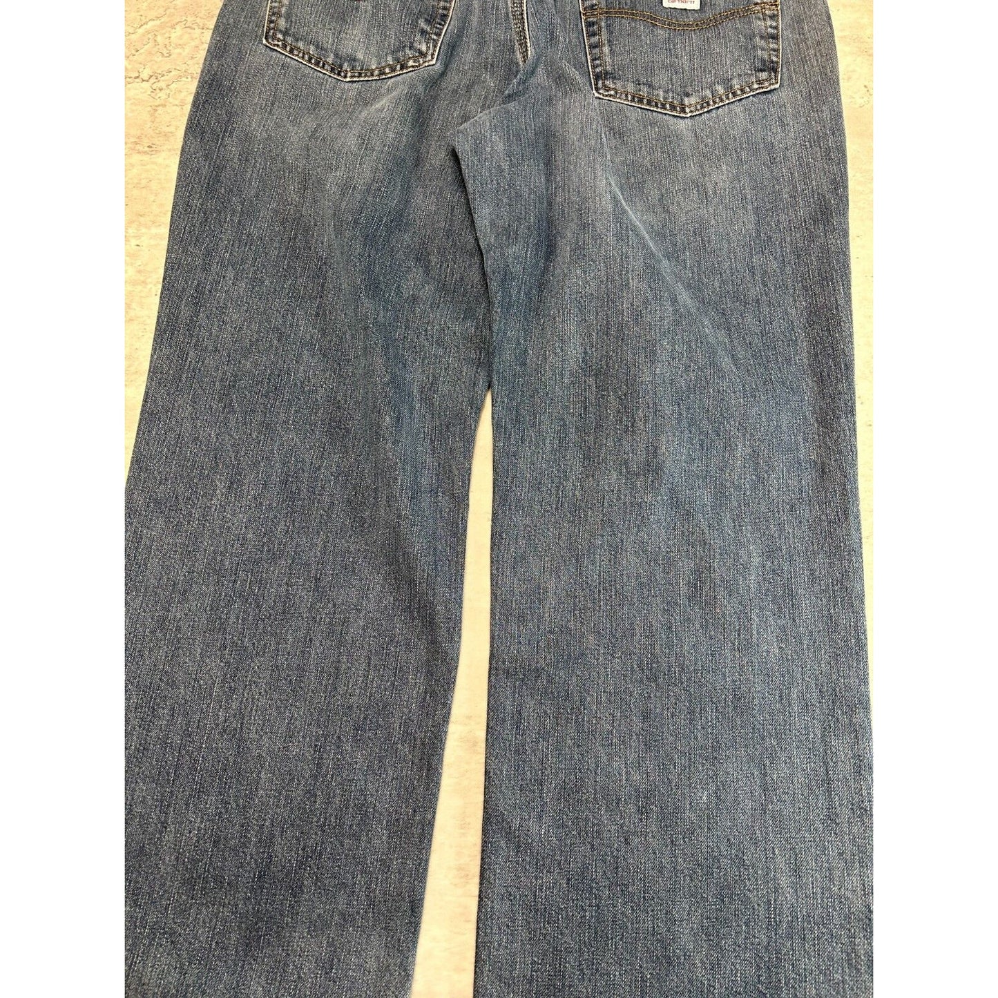 Carhartt Relaxed Fit Dark Wash Denim Workwear Pants Size 36