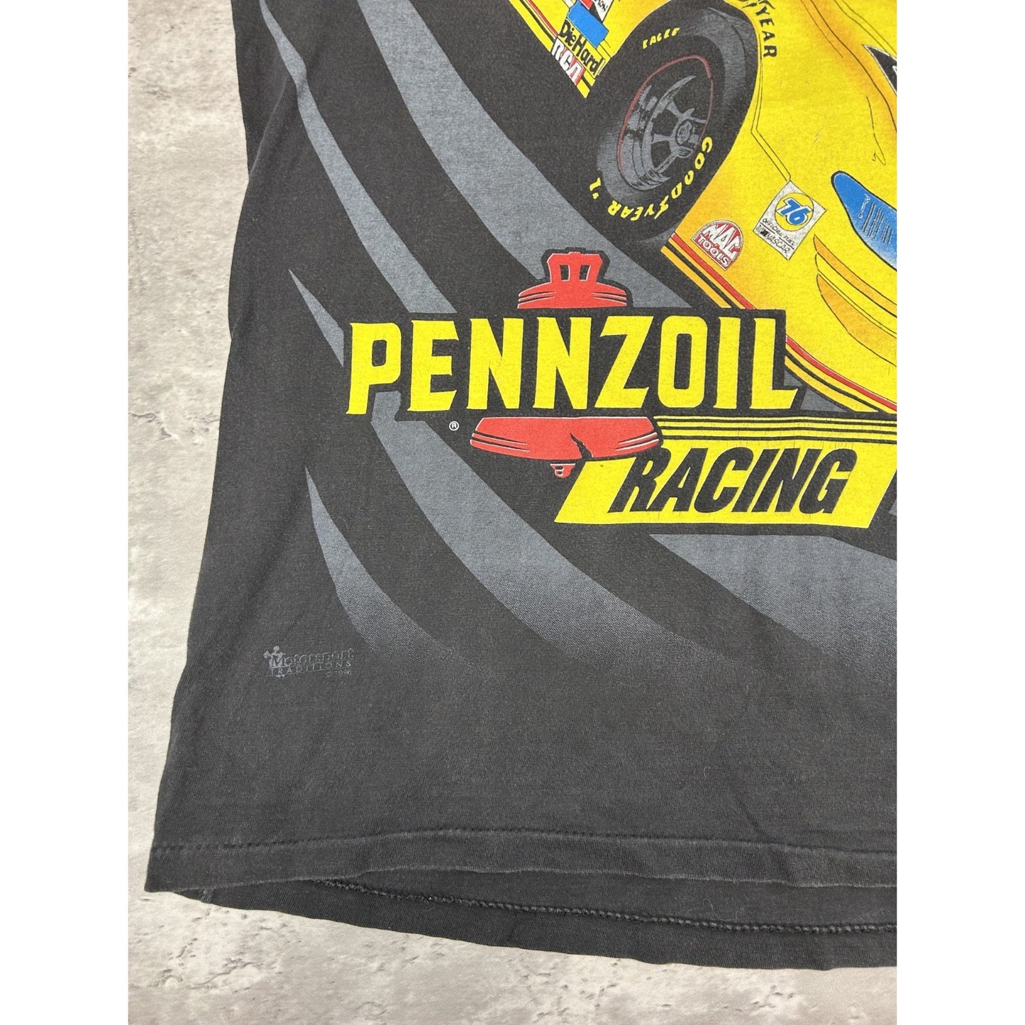 VTG 90s Johnny Benson #30 Pennzoil Racing Nascar All Over Print T-Shirt Size XL