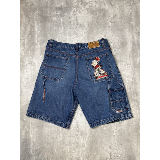 Vintage Y2K Loco Street Gear Medium Wash Denim Shorts Size 40 Blue