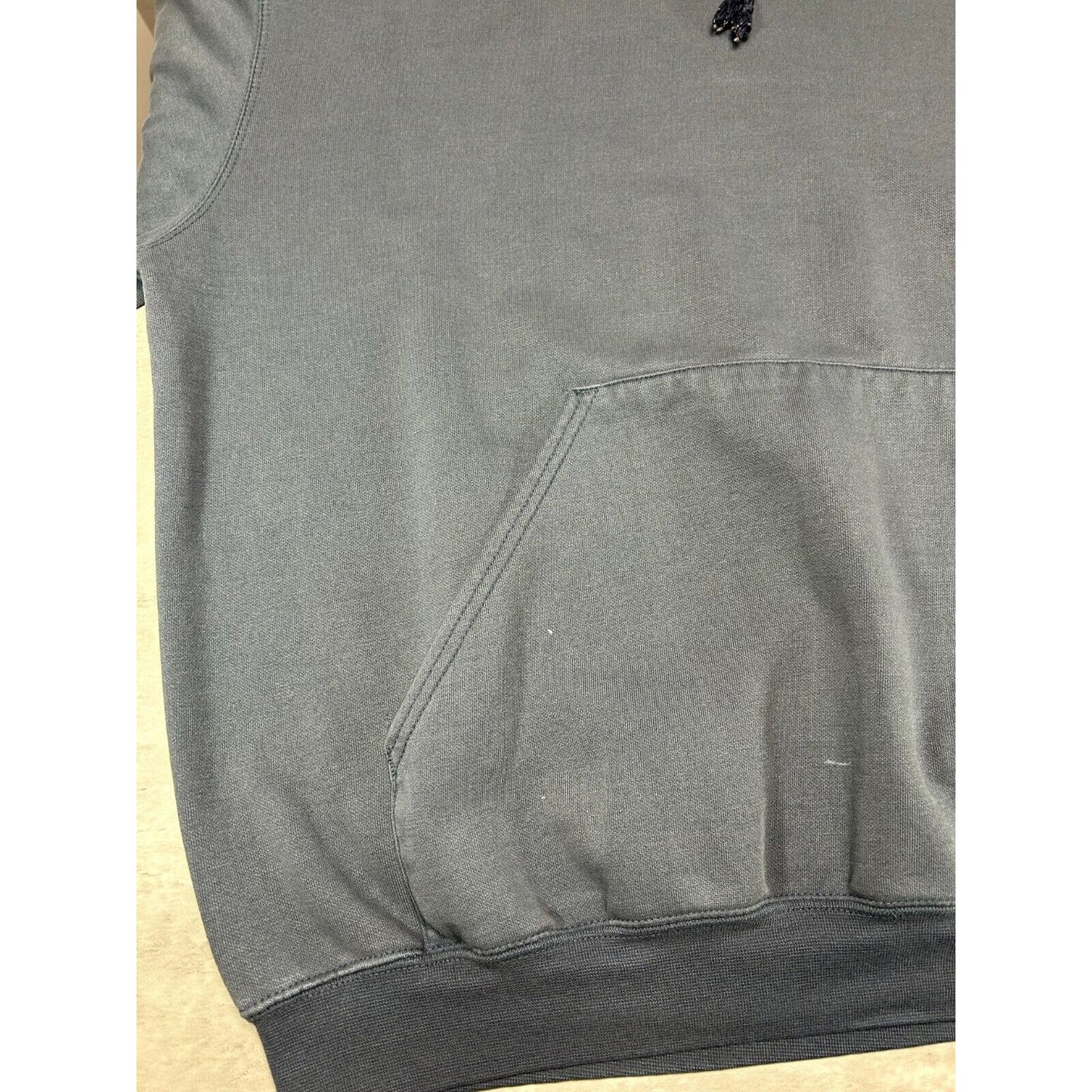 Vintage Carhartt Embroidered Logo Hooded Workwear Sweatshirt Size XL Blue