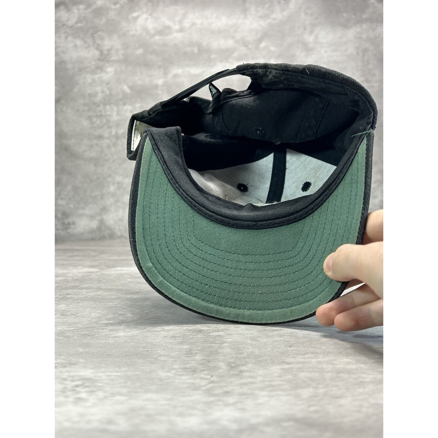 Vintage 90s Nike Baseball Embroidered Swoosh Spellout Snapback Hat OSFA Black