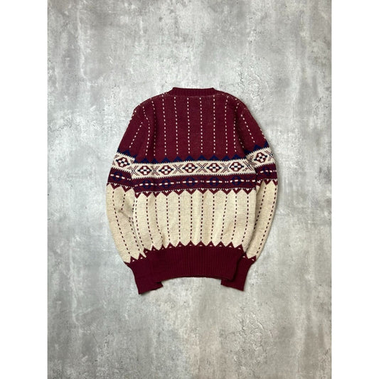 Vintage 1960s Two Legs Abstract Pattern Pullover Sweater Size Medium